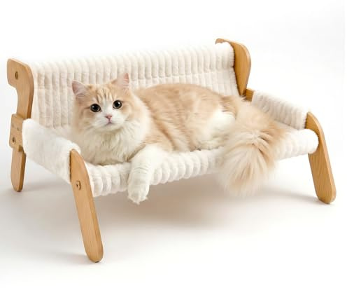 Dumenix Cat Couch Bed, Pet Sofa for Indoor Cats Wooden Indoor Elevated Cat Beds with Removable Mattress Cover, Cats Raised Kitty Lounge Chair Suitable for Suitable for Kitty, Puppy or Small Animal