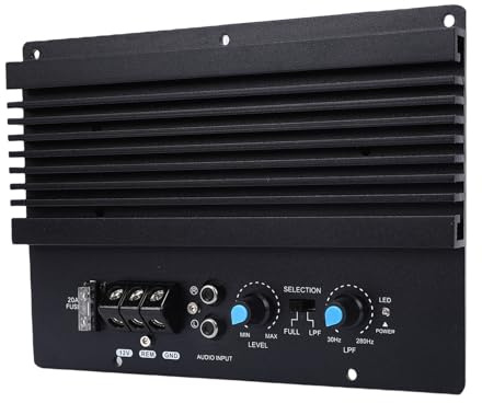 Goshyda 600W Car Subwoofer Amplifier Board 12V, Mono Channel Amp Board with Aluminum Alloy Heat Sink for Vehicle