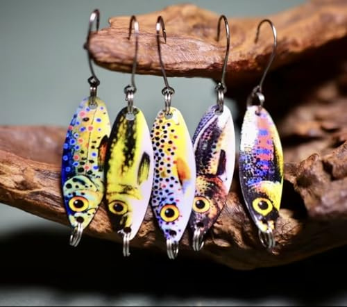 AMZfishing Set spoon per trote, 5 spoon, 3,0 g/3,5 cm, set di esche per trote, spoon per pesca alla trota, trota, spoon, trota (3 gr.) (stile 1)