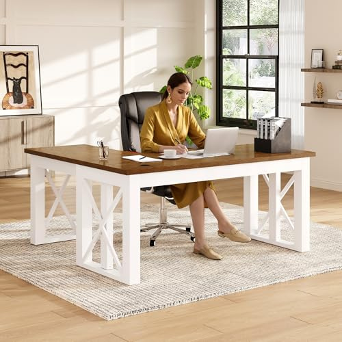 FLEXISPOT L-Shaped Standing Desk with Drawer, 62x48 Sit Stand Executive Table, Height Adjustable Corner Desk for Home Office, Large Workspace, Cherry Top