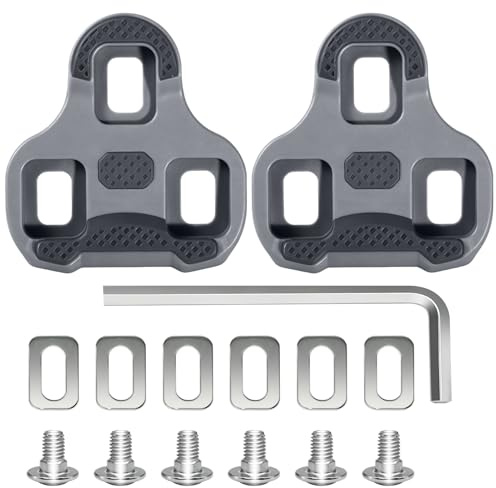Pédales Vélo pour Look Keo Cleats 4.5°, Pédales Vélo avec Cales 3 Trous | Cale Pied Velo pour Grip Blade 2 Max Carbon, 4.5° Cale pour Vélo Route, avec Mémoire Position et Rondelles, Antidérapante
