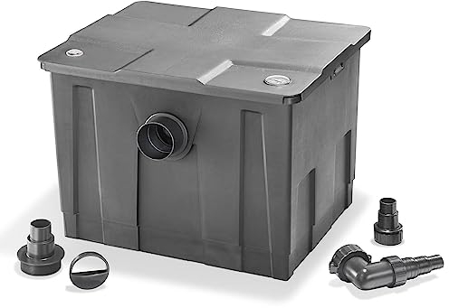 esotec BioFilter ES350 Teichfilter Box, 4 Stufen Filtersystem, Filtermaterial inklusive, bis 12000l Wasservolumen, Bio-Filterbälle Durchlauffilter, Außenfilter Filteranlage 8000 l/h, 101090