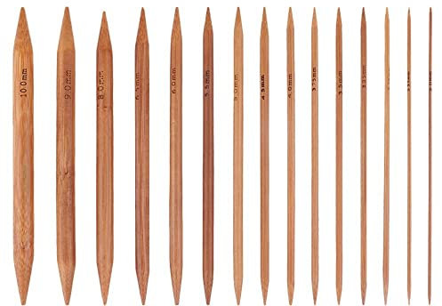 Bamboo Knitting Needles Set, Double Pointed Carbonized Knitting Needles for Handmade Creative DIY (75pcs)