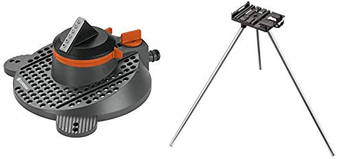 Gardena Comfort Teil- und Vollkreisregner Tango & Regner-Stativ: Rasensprenger-Stativ macht aus Boden-Regnern einen Hochregner, für Bewässerung höherer Pflanzen, Höhe 50 cm