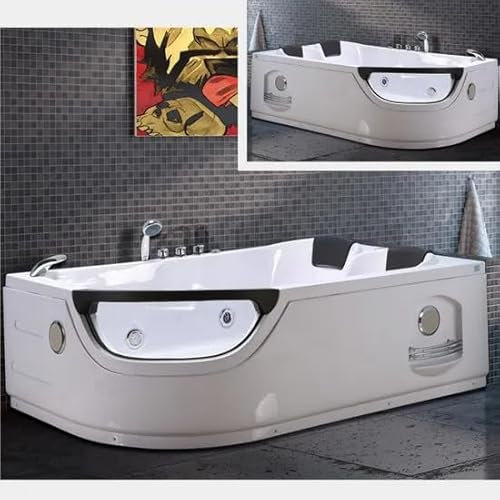 Bagno Italia Bañera de hidromasaje con 8 chorros, 180 x 120 cm, ozonoterapia y cromoterapia, versión derecha o izquierda