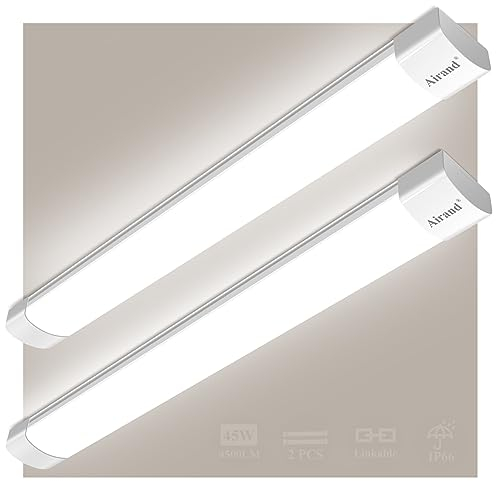 2 Pezzi Neon Led 150cm Tubo Led Barra 45W 4500LM Plafoniera Led Soffitto Garage Impermeabile IP66 Luminoso Lampada per Cucina Officina Ufficio Bagno Seminterrato Giardino Magazzino Bianco Neutro 4000K