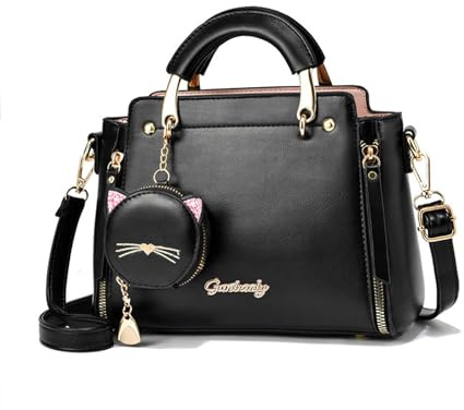 NICOLE & DORIS Frauen Umhängetasche Klein Tasche Mode Handtaschen Damen Kuriertaschen Handytasche Mädchen Crossbody Schultertaschen mit Geldbörse Schwarz