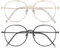 ACWOO Blaulichtfilter Brille, 2er-Set Rund Anti Blaulicht PC Gaming Brillen Mode Brille, Metall Blue Light Blocking Glasses, Retro Ohne Stärke Blaufilter Brille für Damen Herren (Gold+Schwarz)