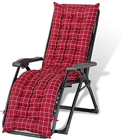 DASJD Auflagen für Gartenliegen, Tragbare rutschfest Liegenauflagen, Deckchair Auflage für Terrasse, Reisen, Relax Liegestuhl (Ohne Stuhl),Rot,155x48x8cm
