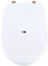 BM 7027 Copriwater Sedile Tavoletta WC 19 '' Pollici, Misura 45.5x36cm, Coperchio Toilet Seat Bagno in legno MDF Bianco, Cerniere Incluse in Acciaio Fissaggio dal Basso