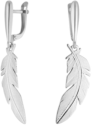 JC Jeweller Carat Damen Ohrringe echt 925 Silber rhodiniert mit Geschenkbox (Feder)