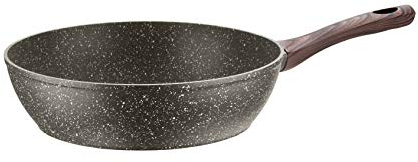 PINTINOX Padella Alta Alluminio Serie Natura, Antiaderente Effetto Pietra, Adatta All'induzione, Diametro 28 cm