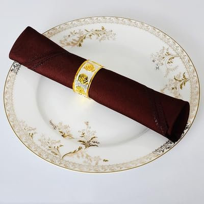 SYSUII Stoffservietten,12er Pack weiche Stoffservietten Dunkelbraun Servietten 48x48cm Serviette Tischdekoration Tischservietten Wiederverwendbare für Hochzeitsszene, Geburtstagsfeier Weihnachten