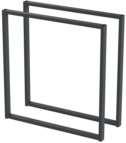 BK Styl 2 Stück Tischbeine aus Metall U-Form | Tischgestell aus 40x20mm Profilen | Tischkufen Tischfüße Möbelbeine für Schreibtische & Esstische I Stahl Pulverbeschichtet (700x720mm Anthracit)