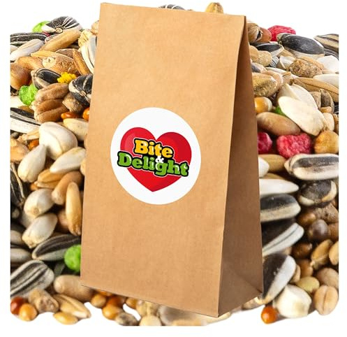 Bite & Delight Papageienfutter - Futter für Papageien - Papageienfutter Spezial ohne Nüsse - Leckerbissen für Großsittiche & Papageie - Vitaminquelle - Energiereiches & Ausgewogenes Futter - 10 kg