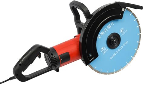 350mm Scies Circulaires Électriques Portable 3500W 3800rpm Profondeur de Coupe 85-140mm Profondeur de Rainure Réglable Scie Plongeante pour Rainurer Murs Granit, Porcelaine, Béton, Marbre