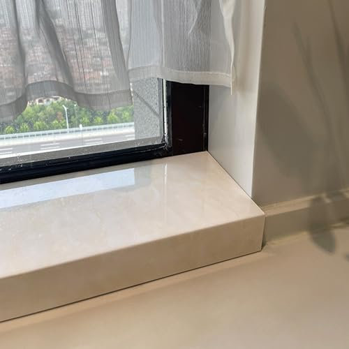 SDFVSDF Fensterbank Fensterbankverkleidung mit Hellgelbem Finish, Erkerfenster-Fensterbankabdeckung in Sondergröße, Feuchtigkeitsbeständige Balkon-Erkerfenster-Kantenschutzplatte(180x18cm/70.9x7in)