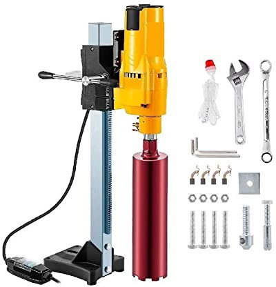 Foreuse à noyau de diamant 205mm 3980W Kit de foreuse à béton portative sèche humide avec embouts et clé for l'installation de tuyaux Pour les débutants