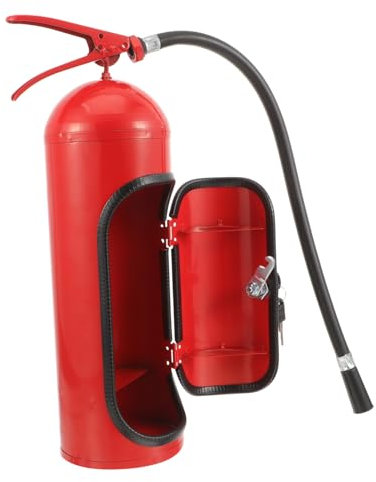 MOLUCKFU Feuerlöscher Weinflaschenhalter Metall Weinaufbewahrungsbox Kreative Geschenkidee Aufbewahrung Und Dekoration Für Feuerwehrfans
