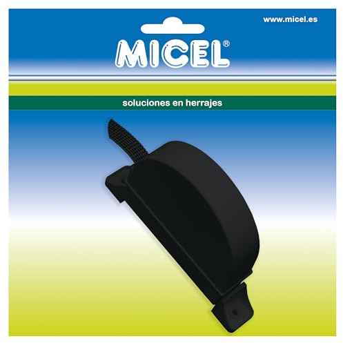 MICEL - 92691 - Recogedor para Persianas de Embutir, Con Pivote, para Cintas de Persiana de 14 mm, en ABS, acabado Negro, 28 x 175 x 125 mm