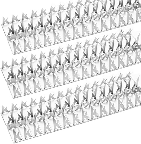 Taubenabwehr Spikes Edelstahl 6M/20FT, Vogelabwehr, Vogelschreck, Vogelschutz Spikes für Balkon Dach Fenster Garten Dachrinne (20 Stück)