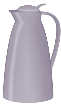 alfi ECO 1,0 l, violet pastel, pichet isotherme avec insert en verre trempé hygiénique en plastique, bouchon à vis avec bouton poussoir confortable, versement d'une seule main, idéal comme cafetière,