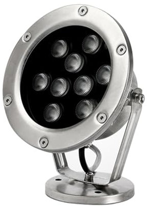 Luces LED para Piscina - Luz subacuática de Acero Inoxidable, bajo Voltaje, CA 12/24 V, IP68, Resistente al Agua, Foco de ángulo Ajustable, Ideal para Piscinas, estanques, Fuentes y paisajismo (Verde