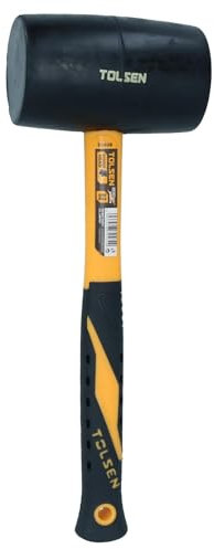 32oz Black Rubber Mallet with Fibreglass Handle Hammer Non Marking Head