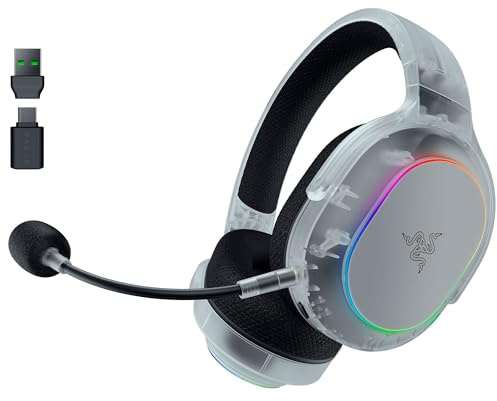 Razer Barracuda X Chroma Wireless Gaming Headset: 2.4GHz Wireless & Bluetooth - Lightweight - RGB - 40mm Drivers - Cardioid Mic - 70 Hr Battery - For PC, Mac, PS5, Switch 2, Smartphone - Phantom White | 2.4GHz Wireless & Bluetooth, Lightweight, RGB, 40mm Drivers, Cardioid Mic, 70 Hr Battery