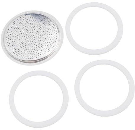 Pièces de rechange for cafetière italienne Bialetti, lot de 4 pièces avec 3 joints en silicone et 1 filtre for machine à expresso(12 cup)