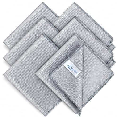 BELEVO Fensterputztücher - 6X Fensterleder Wiederverwendbar, Fenstertuch Streifenfrei 30x40cm Microfaser Putztuch Glastuch Mikrofasertücher Fenster Putzen Auto, Küche