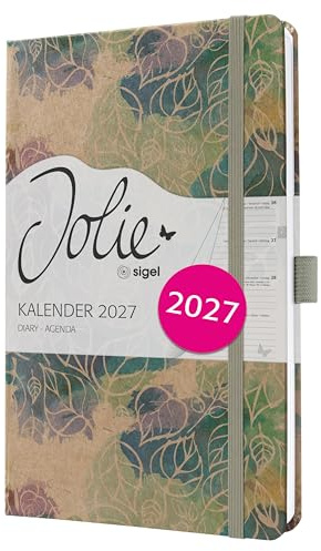 SIGEL 7J609 Agenda con espiral, A5, rosa, violeta, verde, azul | Calendario, planificador, agenda semanal, organizador | Certificado FSC – Jolie