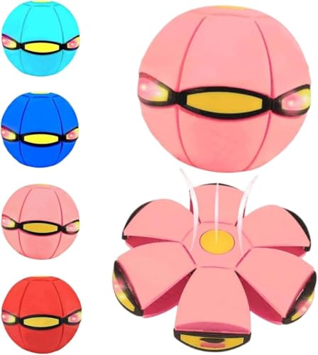 FCXVXCL Platillo volador mágico 2 en 1, pelota hinchable, juguetes interactivos para familia y mascotas, juego de interacción de doble forma, intercambiable libremente con 6 luces para uso en