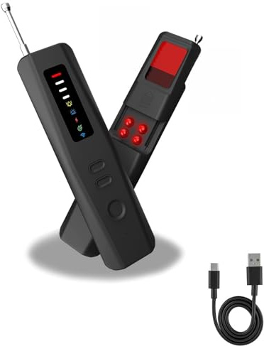 Bextgoo Detector de Camaras y Microfonos Ocultos, 6 en 1 Detector de Camaras Ocultas Mejorados, Detección Magnética, Detección IR de Visión Nocturna, Protección Antirrobo
