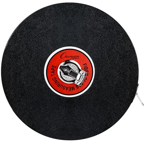 Champion Sports Closed Reel Measure Tape – 250 ft / 75 m, Hand Crank, Dual-Sided Feet & Meters