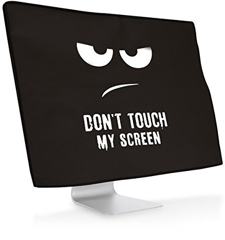 kwmobile Housse écran ordinateur compatible avec 20-22 moniteur - Protection d'écran PC - blanc-noir