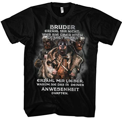Bruderschaft Männer Herren T-Shirt | Wikinger Odin Walhalla Biker Kamerad Soldat (XXL)