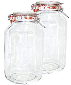 Bormiolisde 2er Set Einmachglas Bügelverschluss Original Fido 4,0L, 10FL30000163FL10, Transparent