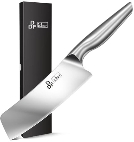 DDF iohEF Nakiri Kitchen Knife, Chef's Knife In Japanese Stainless Steel Professional Cooking Knives, Non-slip Ultra Sharp Knife with Ergonomic Handle