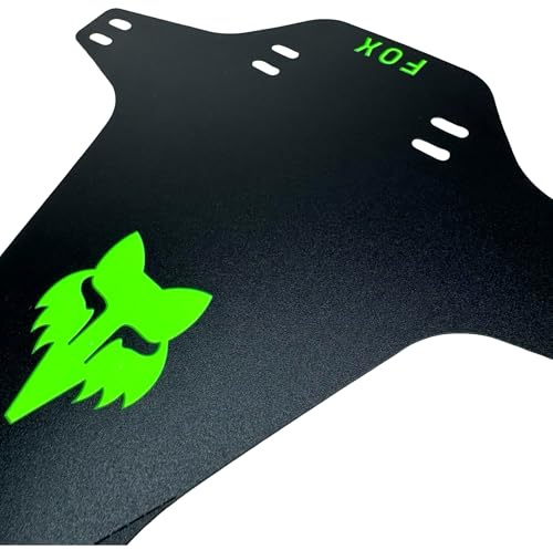 F26 Mud Guard Bicicletta MTB DH FR Ebike compatibile con Fox Forcella Paraspruzzi Fender Parafango Retro Nero/Logo Verde Neon