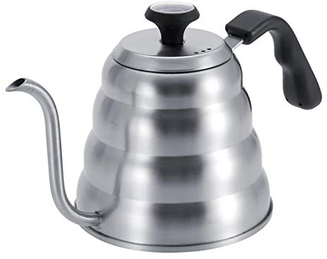 Bollitore da tè in acciaio inossidabile, beccuccio a collo di cigno che caffè teiera con termometro incorporato per la cucina di casa sala da tè dell'hotel(1.2L)