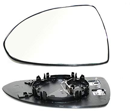 LT2CP Heated Wing Mirror Glass Left Passenger Side for Vauxhall Corsa D 2006–2019 Clip-On Replacement with Backing Plate