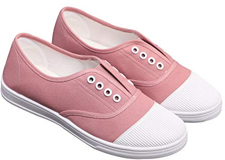 ERLINGO Zapatos de lona para mujer, ligeros, cómodos, bajos, informales, de moda, con cordones, clásicos, para caminar, zapatos planos para mujeres y niñas, para gimnasio y deportes