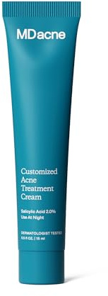 MDacne Salicylic Acid 2.0% - Acne Treatment Cream, Facial Exfoliant Unclog Pores, Prevents Blemishes, Blackheads, Wrinkles & Fine Lines, Reduce Irritation for Sensitive Acne-Prone Skin (1 Pack)