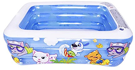 HGYJ Pataugeoire (4 Tailles),Piscine Gonflable familiale (Fond à Bulles), Intérieur/Extérieur/Plage/Cour/Jardin/Fête, Enfants/Tout-Petits/Adultes,Blue,155 * 108 * 52cm