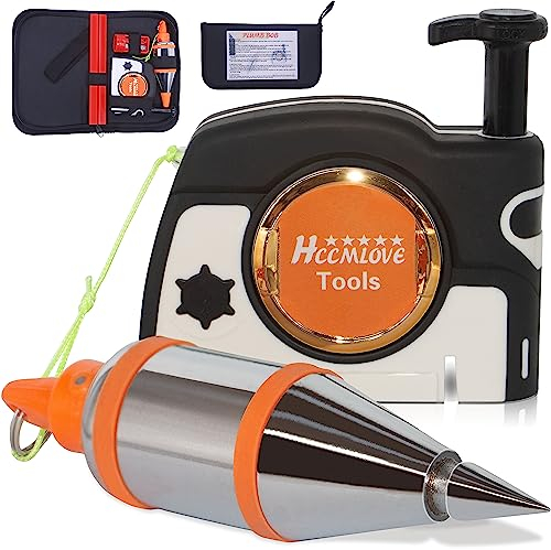 Plumb Bobs Magnetic - 15 oz(425g) Plumb Rite With 14.5 ft(4.5m) String,Sharpener,2 Pencils,Carrying Case,Line Reel Used in Construction Can Automatically Stretch the Line,Quickly Stabilize the Plumbob