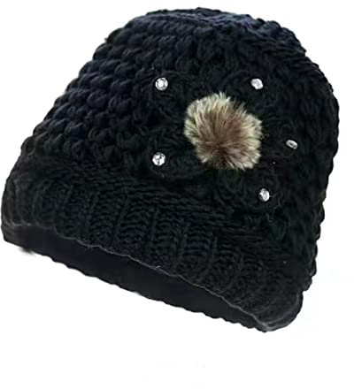 guaizhou Warme Wintermützen für Frauen mit Fleece gefütterte Slouchy Wintermütze Strickmütze mittleren Alters und ältere Mütter