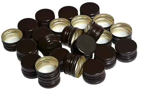 AlcoFermBrew Screw Bottle Caps - Black - 26mm x 50pcs - Standard Size Bottle Neck