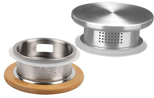 HEMOTON 2pièces Couvercle De Pichet Acier Inoxydable Avec Double Sortie Eau Couvercle Filtrant Pratique Pour Carafe à Thé Et Carafe à Eau Lot