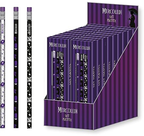 Set med 3 onsdagspennor ADDAMS - Skrivset - MAtite School, Kontor - Sju